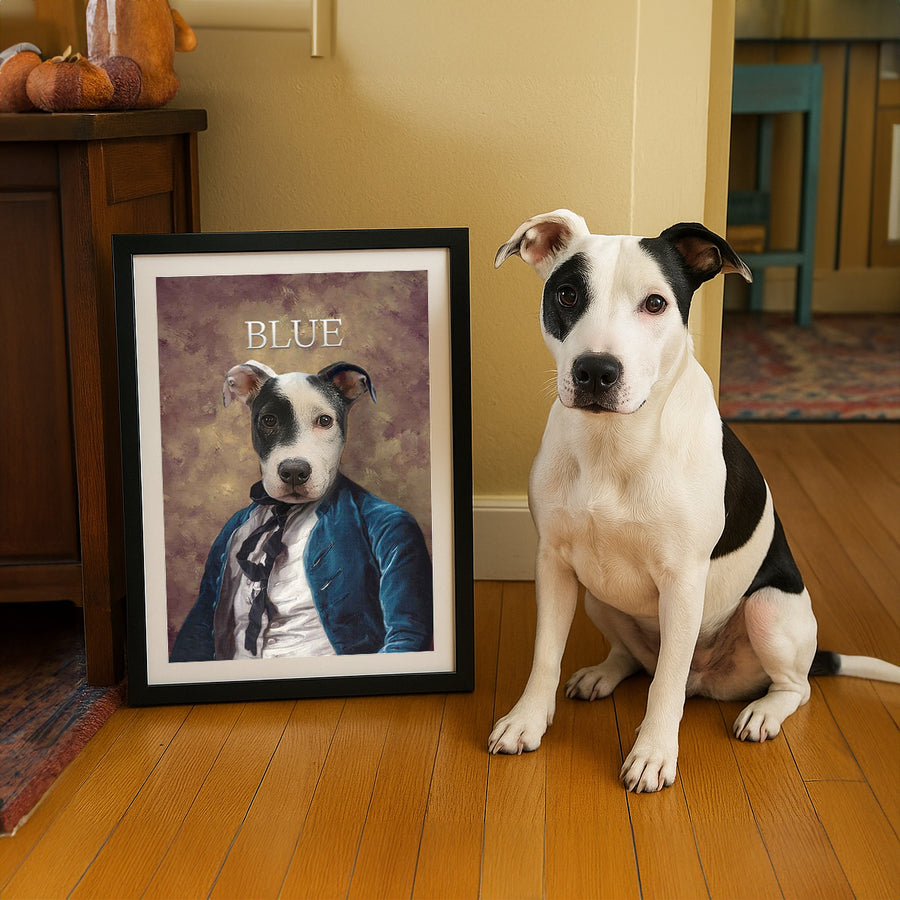 The Blue Boy - Custom Vintage Pet Portrait