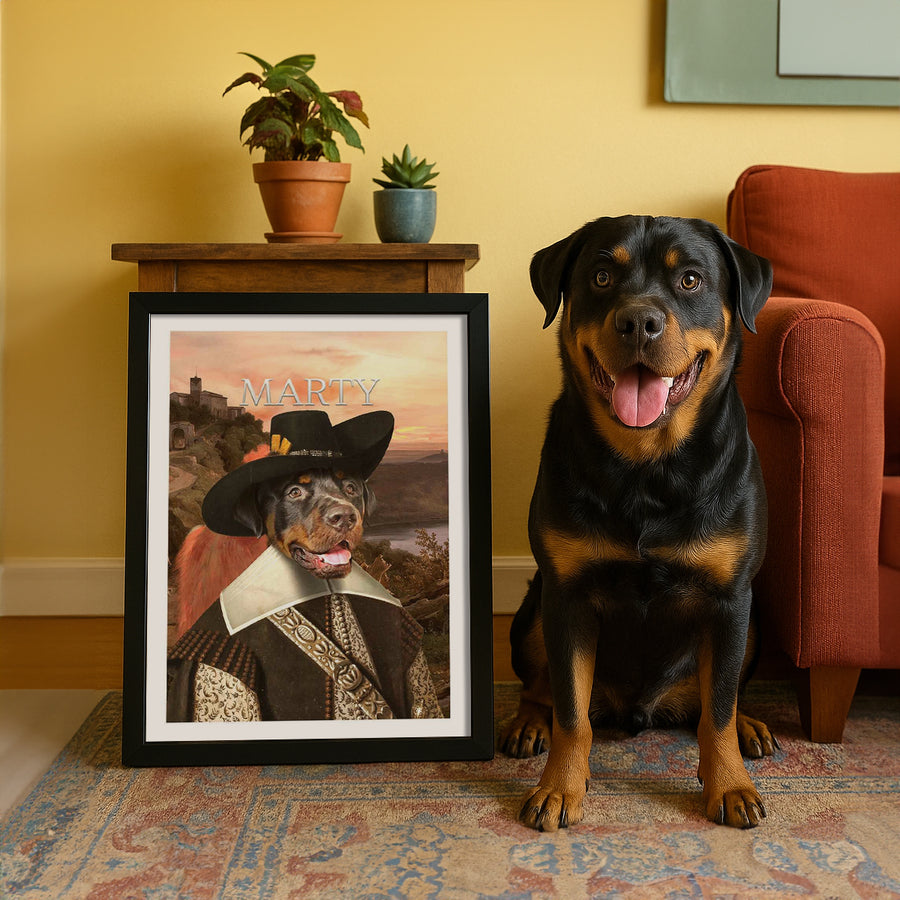 The Musketeer - Custom Vintage Pet Portrait