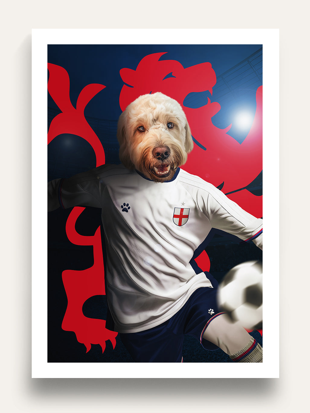England Player - Custom Pet Portrait