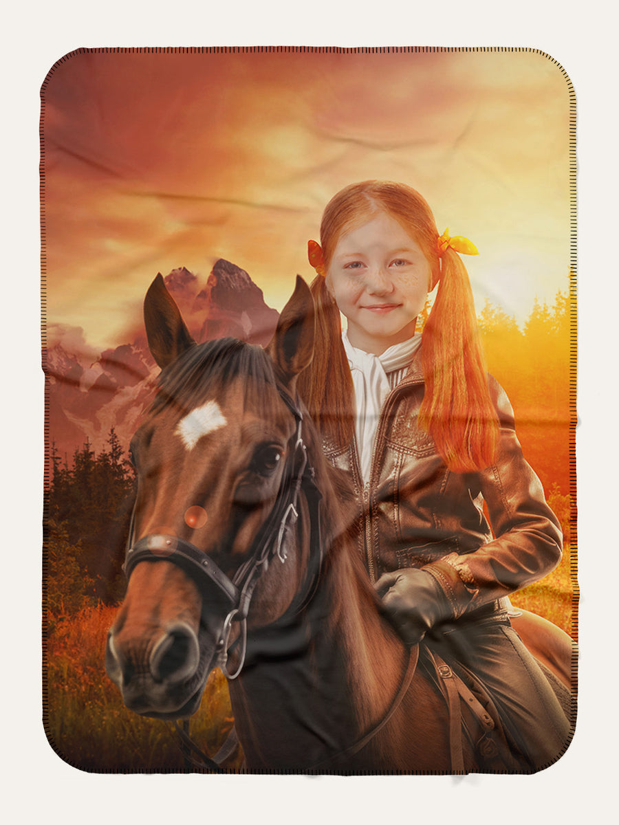Horse Rider - Custom Kids Blanket