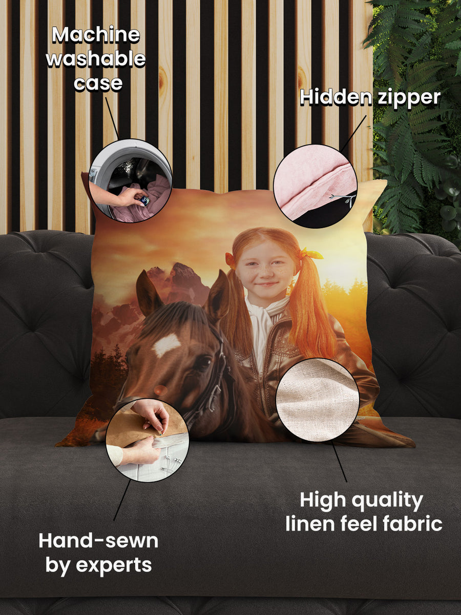 Horse Rider - Custom Kids Cushion