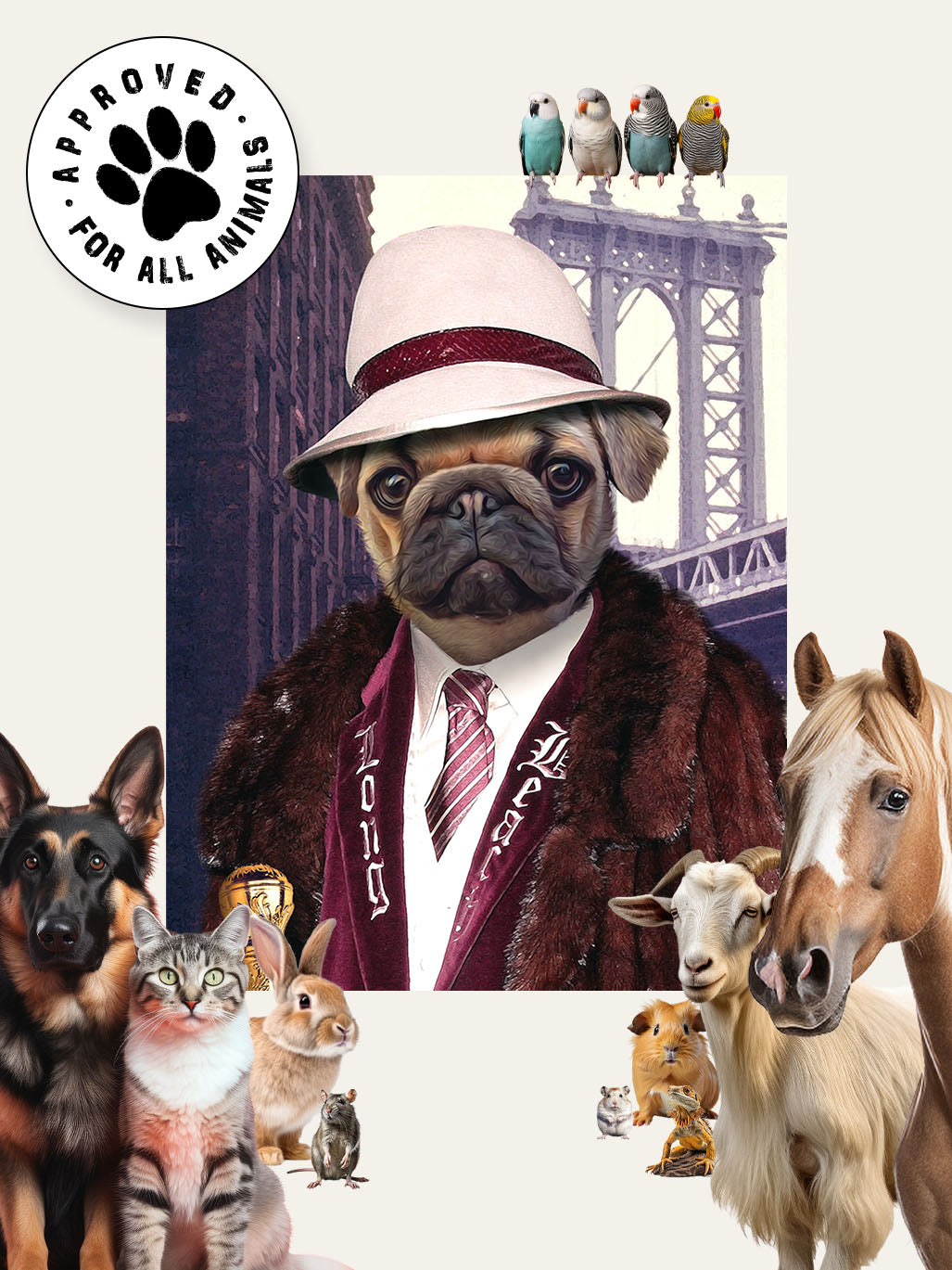 The New York Gangster - Custom Pet Portrait