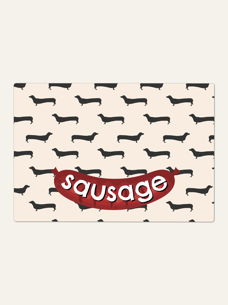 Sausage - Personalised Pet Bowl Mat