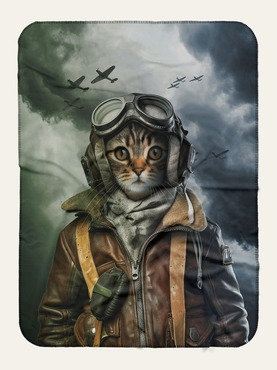 Spitfire Pilot - Custom Pet Blanket