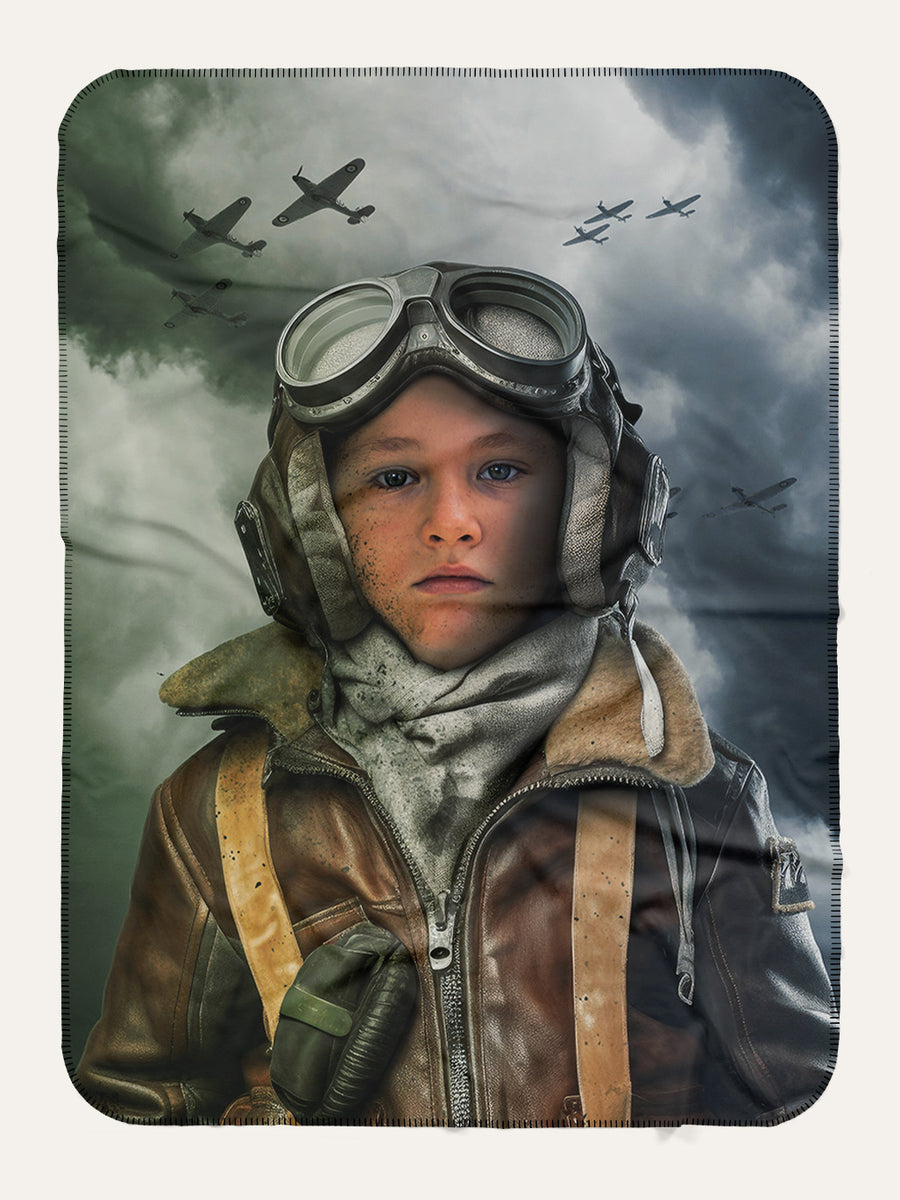WW2 Pilot - Custom Kids Blanket