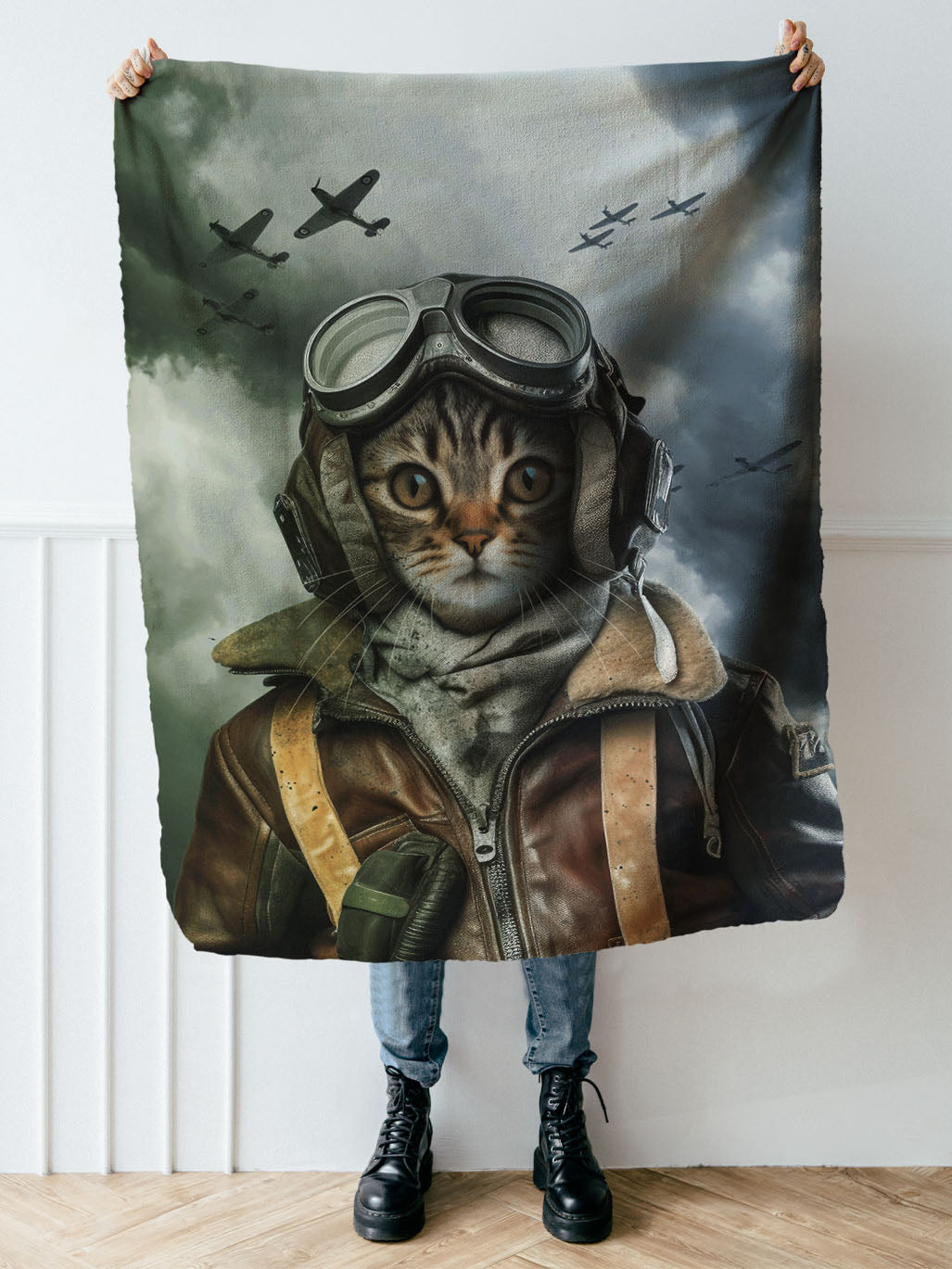 Spitfire Pilot - Custom Pet Blanket