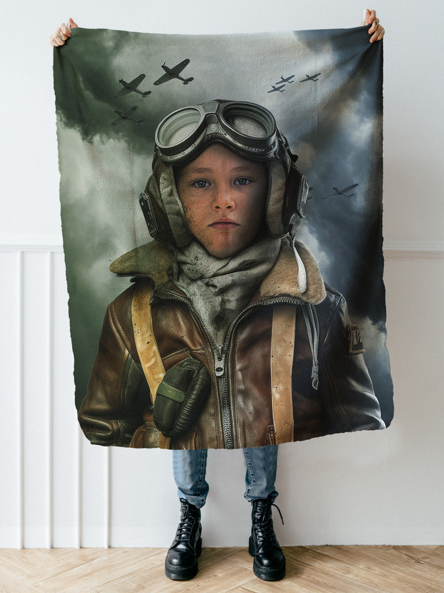 WW2 Pilot - Custom Kids Blanket