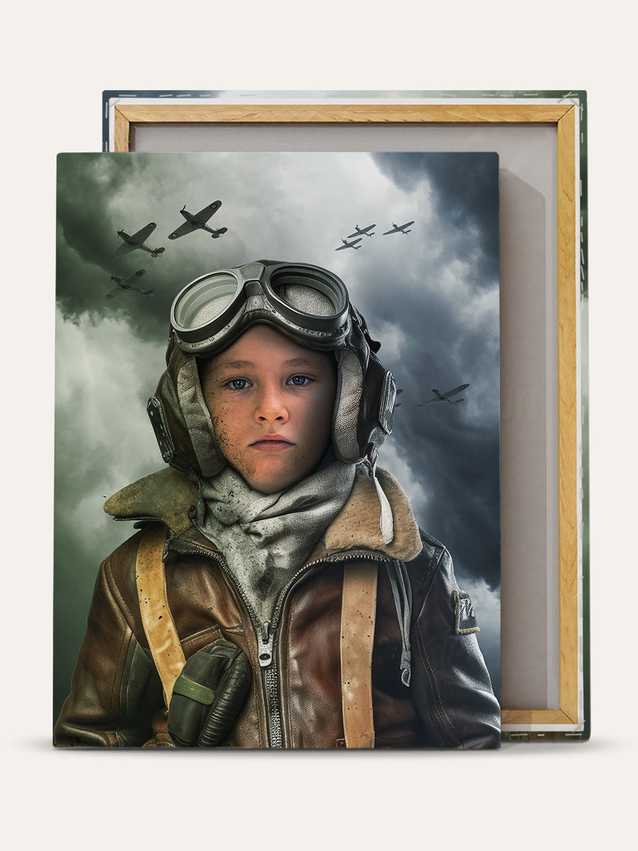 WW2 Pilot - Custom Kids Canvas