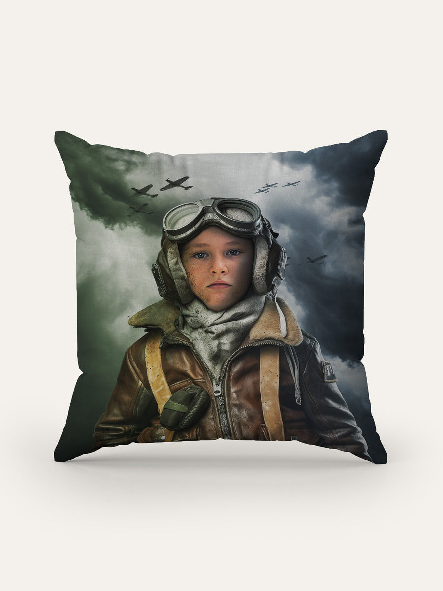 WW2 Pilot - Custom Kids Cushion
