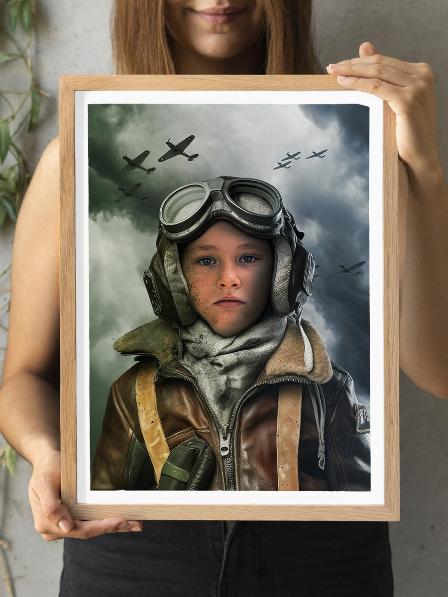 WW2 Pilot - Custom Kids Portrait