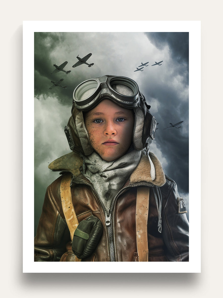 WW2 Pilot - Custom Kids Portrait