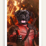 The Crimson Comedian - Custom Pet Portrait