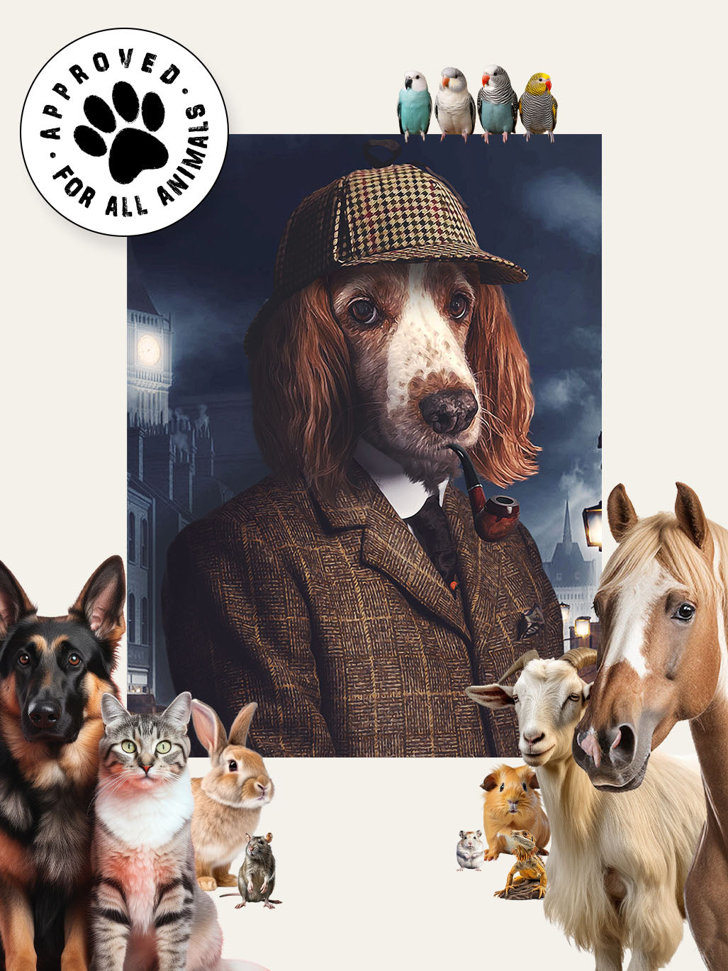 The Detective – Custom Vintage Pet Canvas