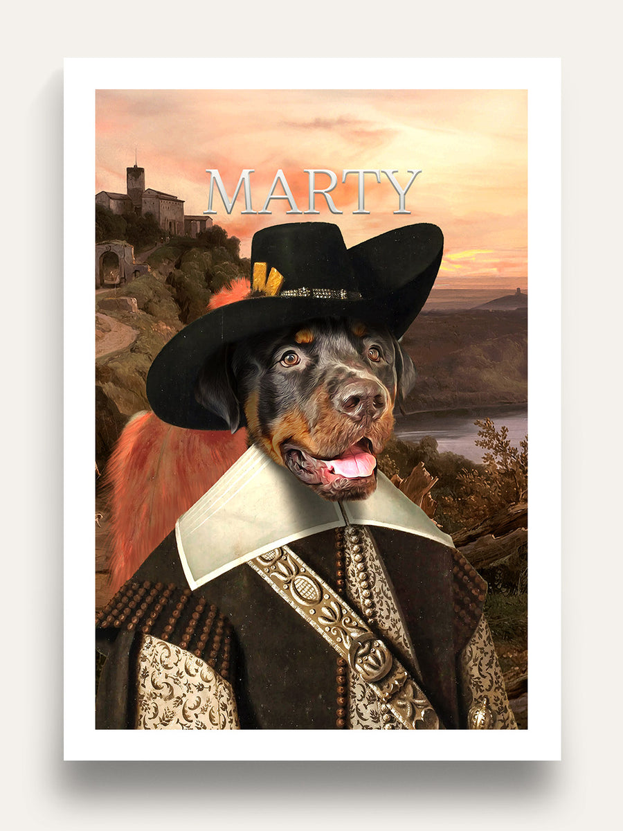 The Musketeer - Custom Vintage Pet Portrait