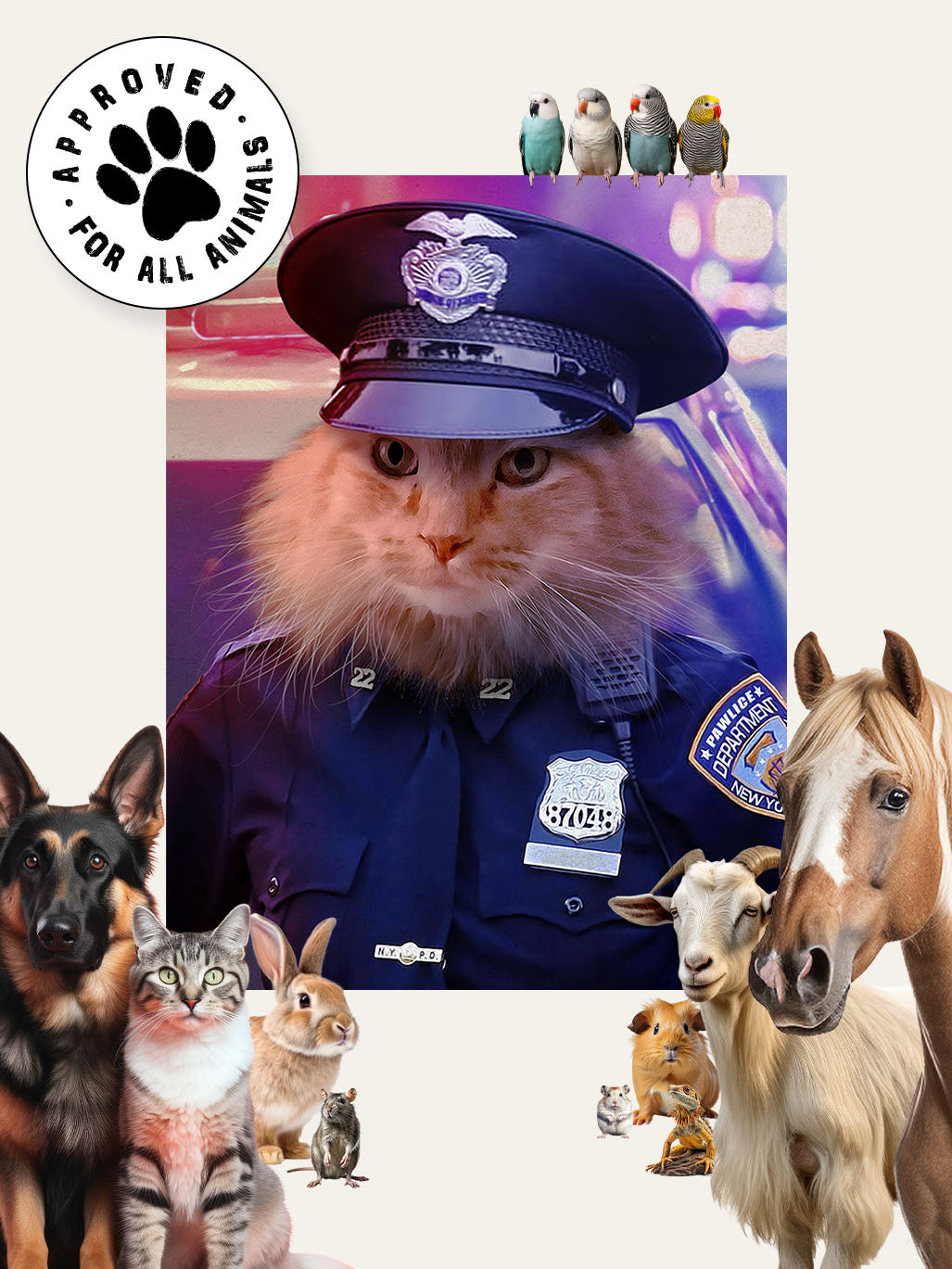The American Cop (Female) – Custom Pet Canvas