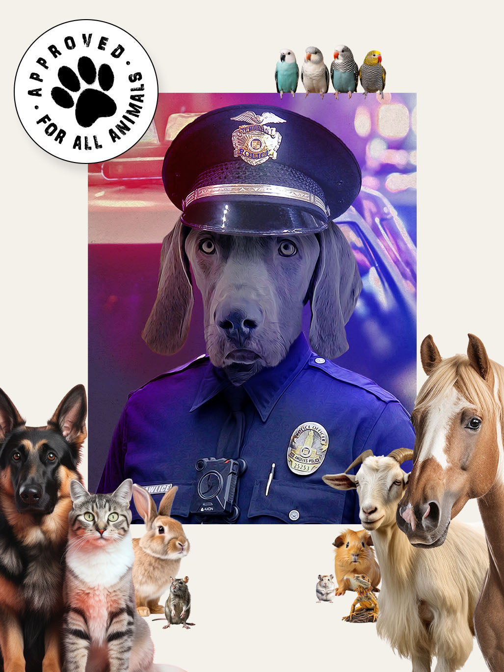 The American Cop (Male) – Custom Pet Canvas