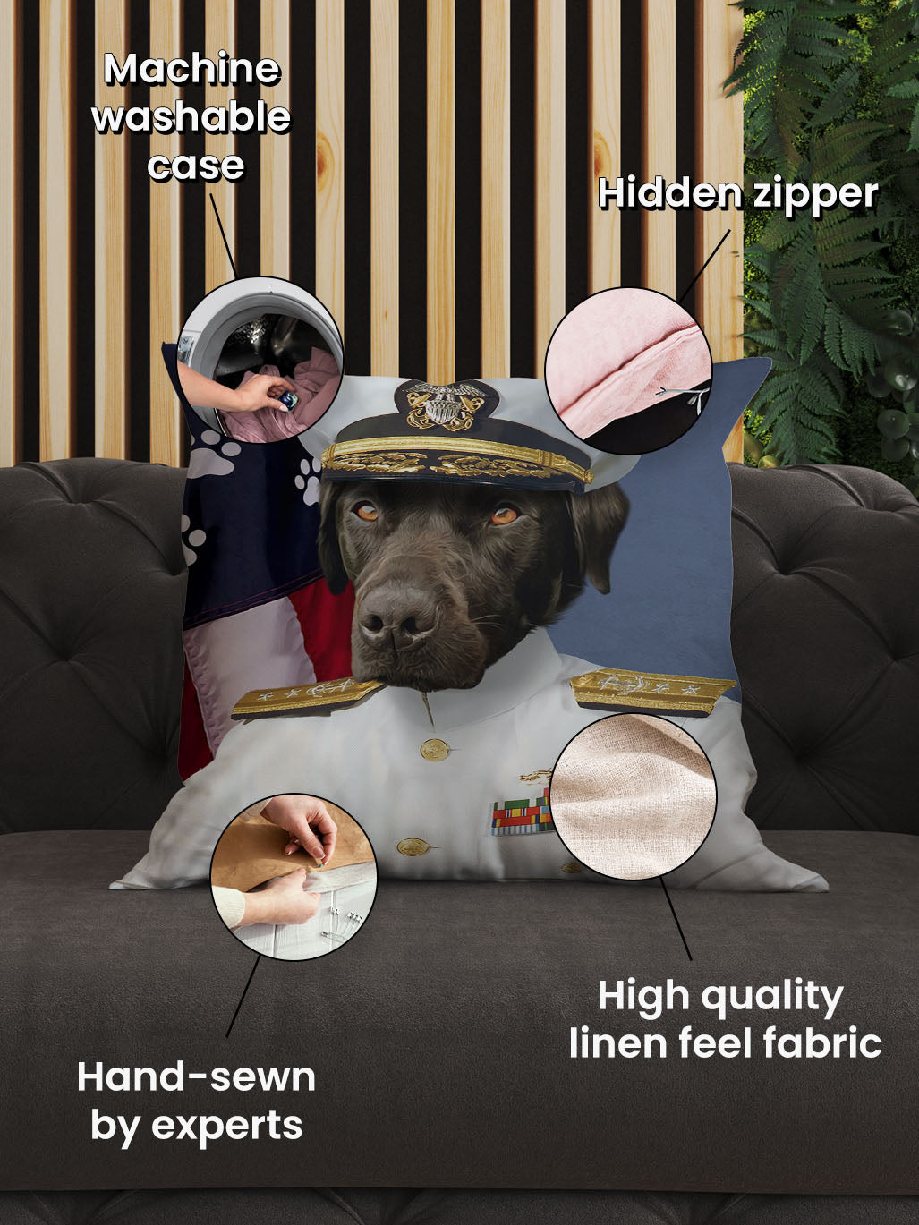 The US Navy Officer - Custom Pet Cushion