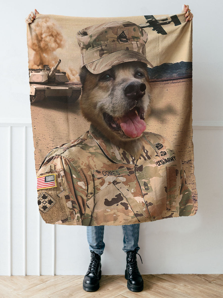 The US Soldier - Custom Pet Blanket