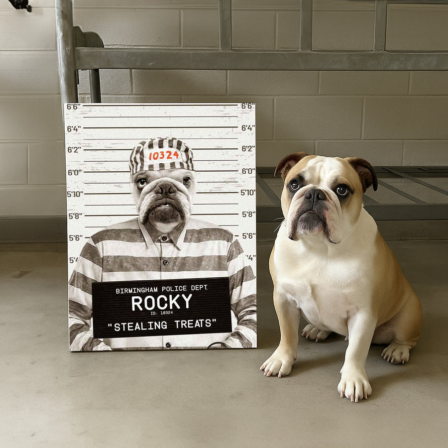 Naughty Pet Mugshot - Custom Pet Canvas