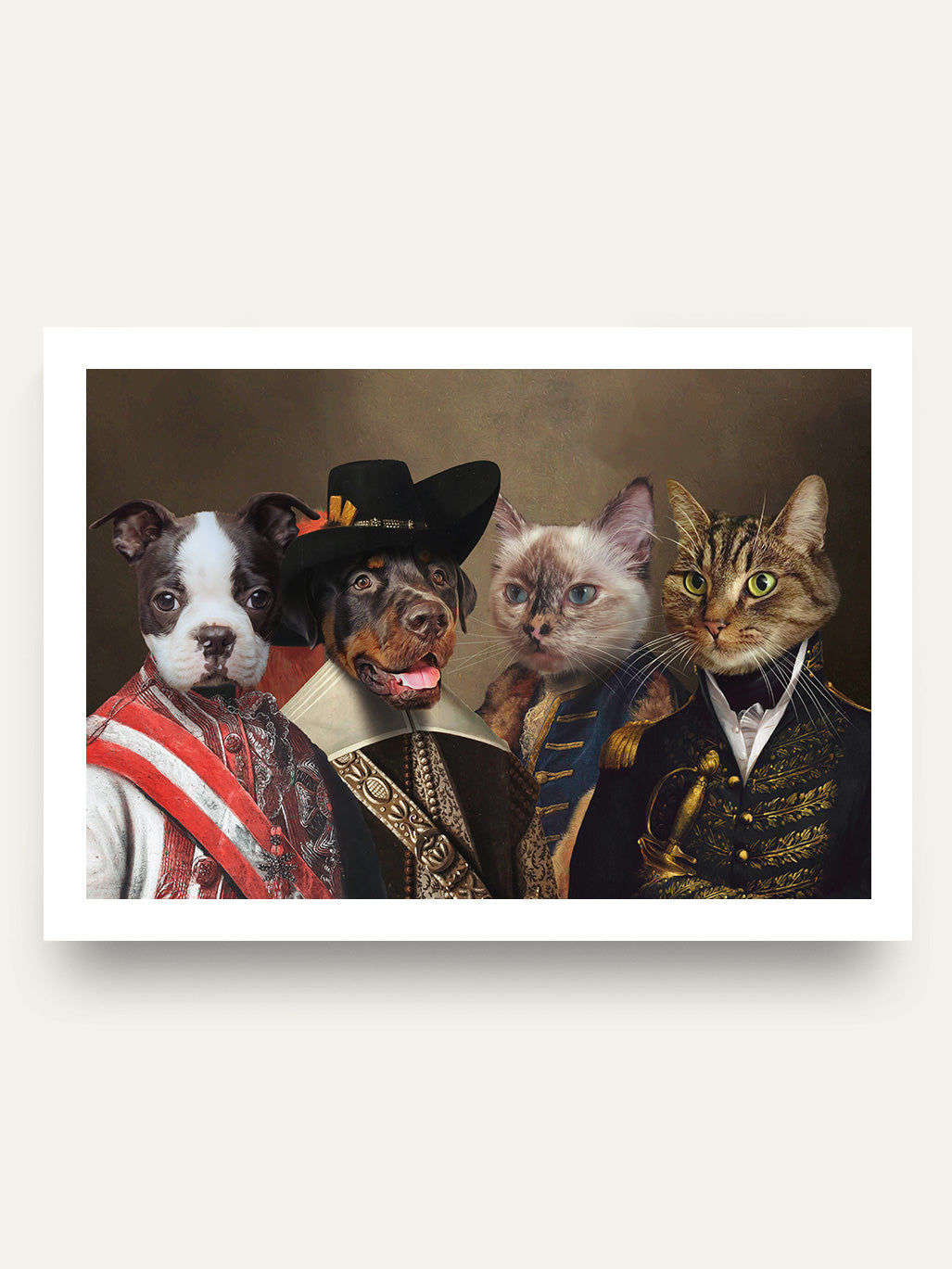 The Duke, Musketeer, Count & Commodore - Custom Pet Portrait