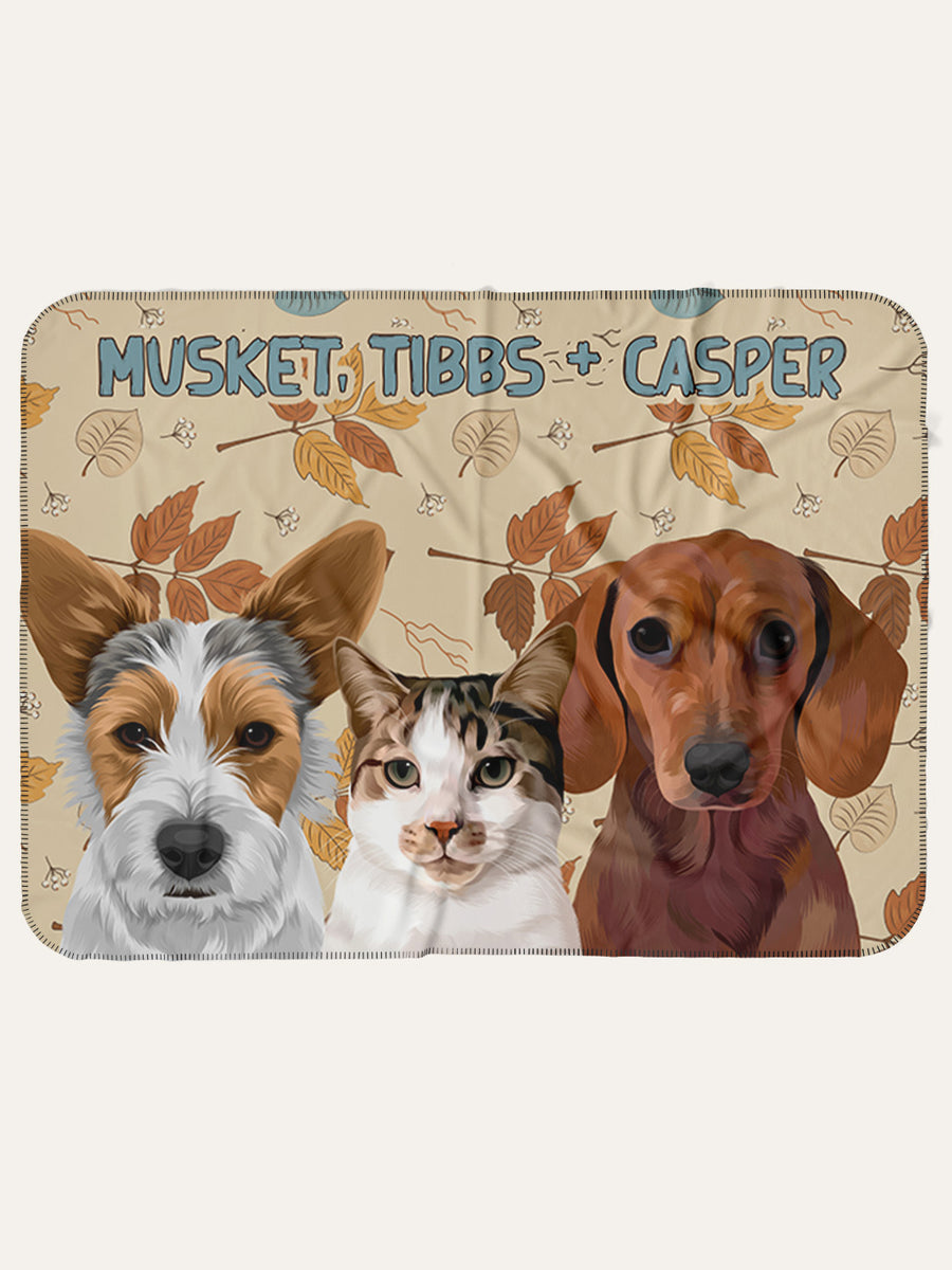 Autumn (3 Pets) - Custom Pet Blanket