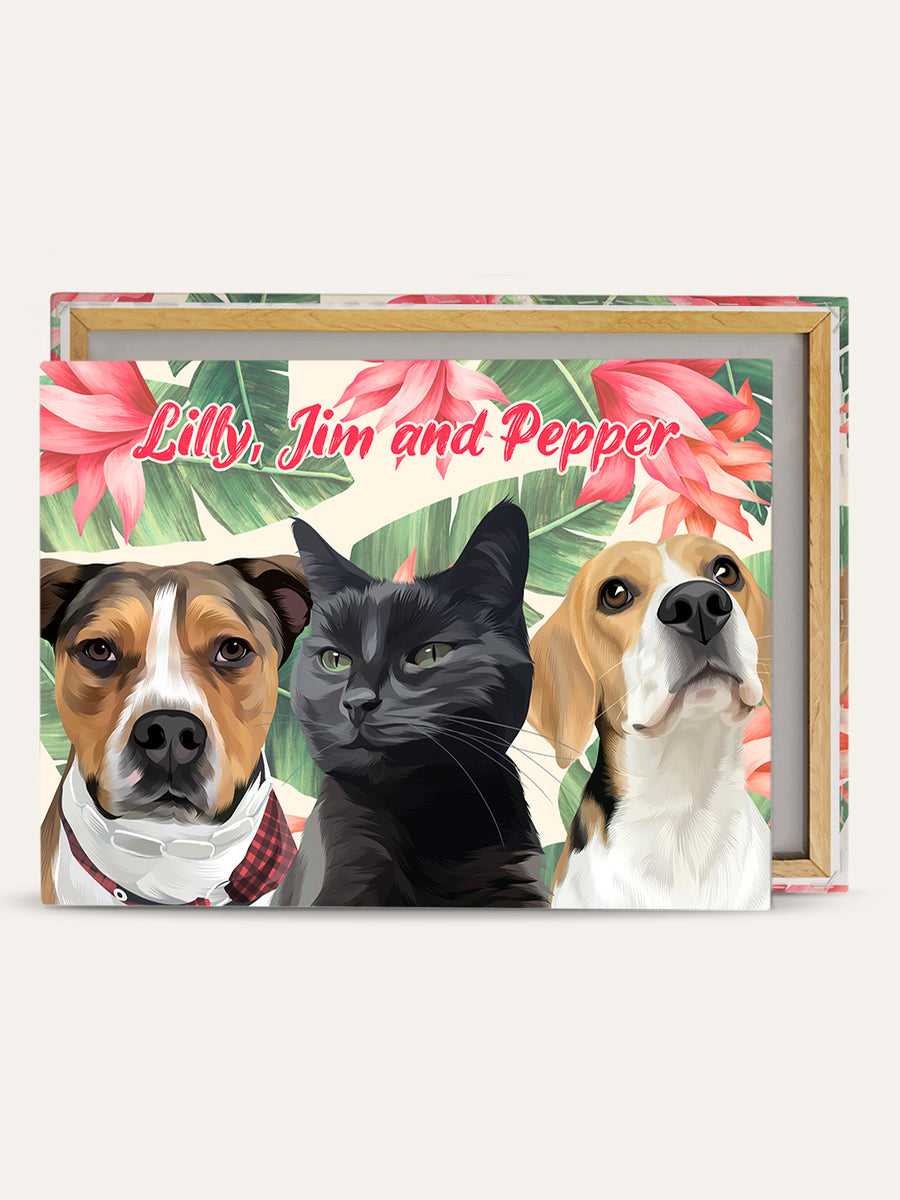 Summer (3 Pets) - Custom Pet Canvas