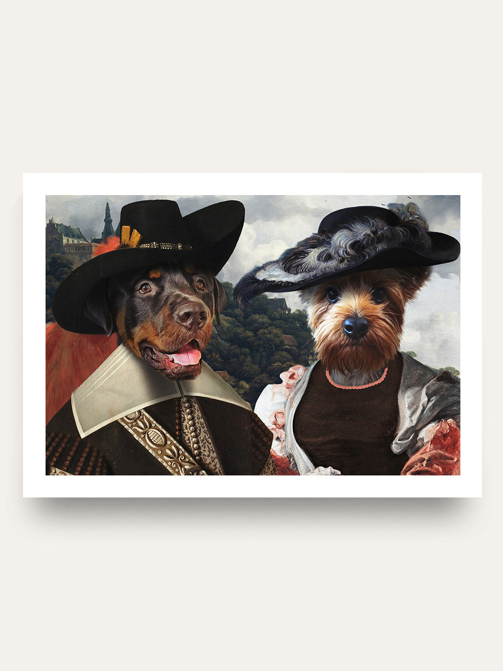 The Musketeer & The Baroness - Custom Pet Portrait
