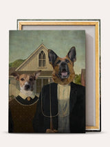 American Gothic (2 Pets) – Custom Pet Canvas - Purr & Mutt