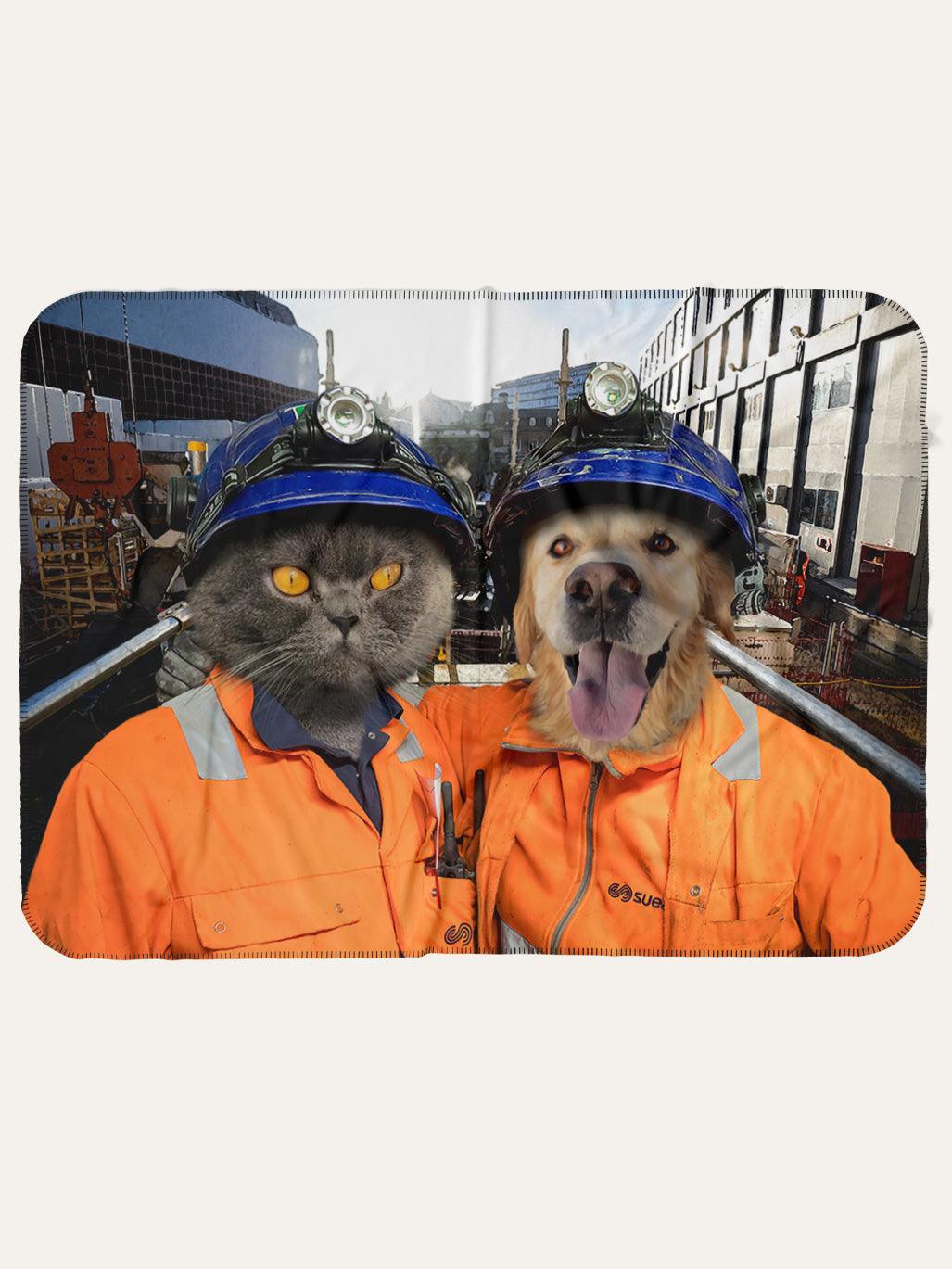 Construction Workmates - Custom Pet Blanket - Purr & Mutt