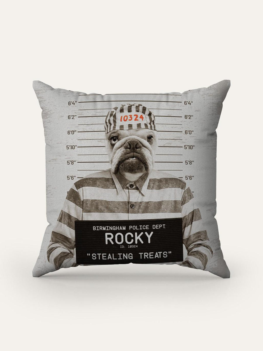 Naughty Pet Mugshot - Custom Pet Cushion - Purr & Mutt