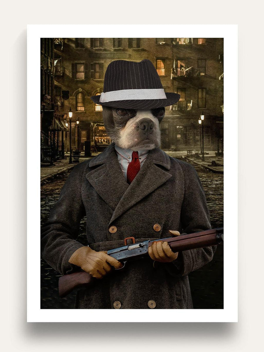 The 1920s Gangster - Custom Pet Portrait - Purr & Mutt