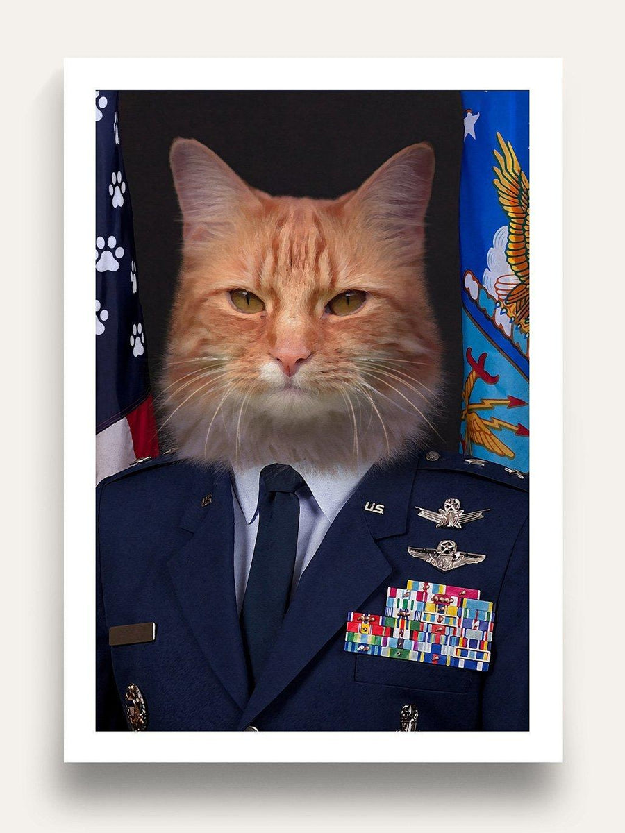 The Air Force General - Custom Pet Portrait - Purr & Mutt