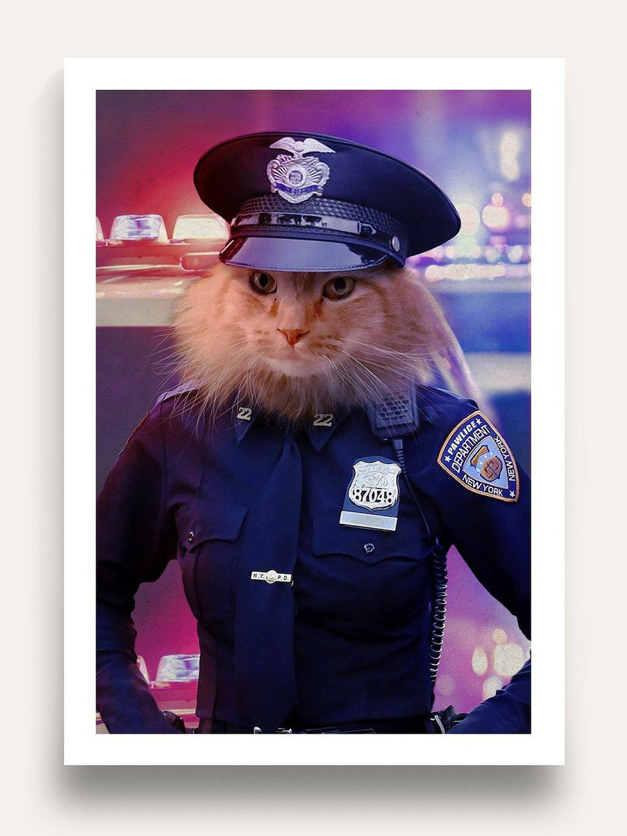 The American Cop (Female) - Custom Pet Portrait - Purr & Mutt