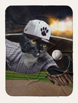 The Baseball Player - Custom Pet Blanket - Purr & Mutt