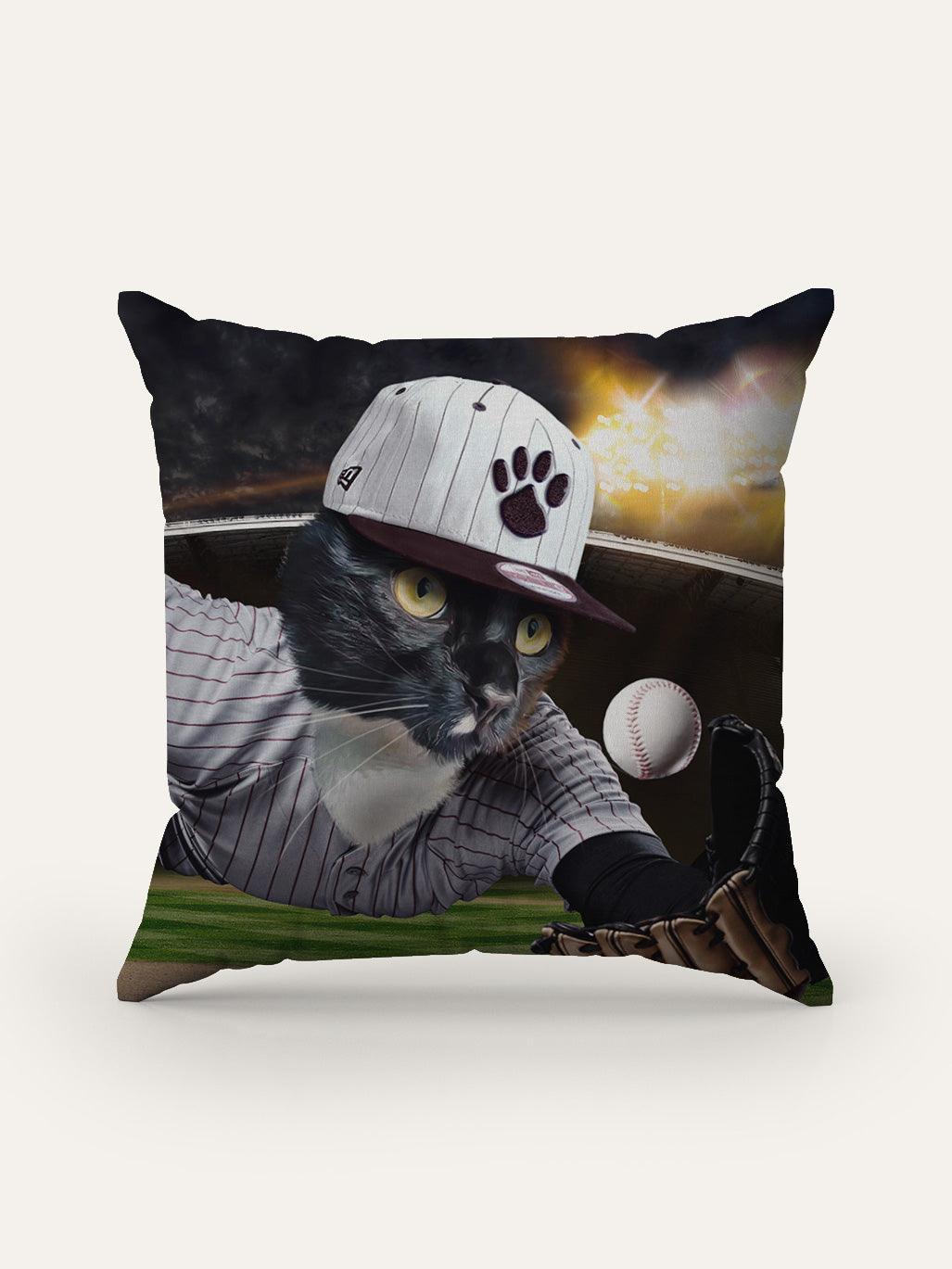 The Baseball Player - Custom Pet Cushion - Purr & Mutt