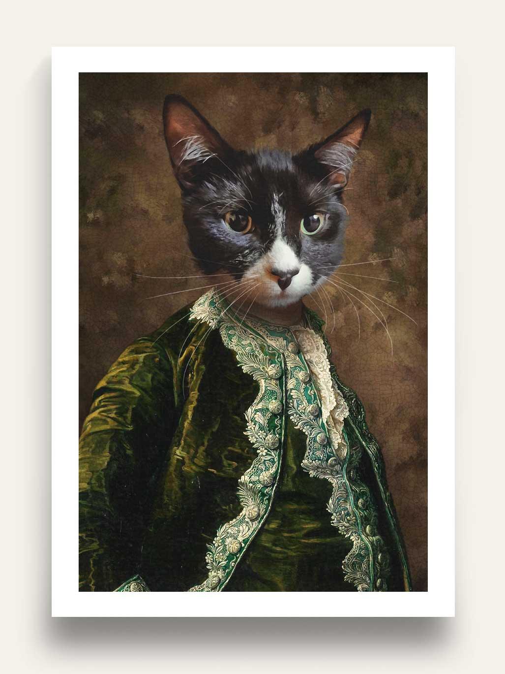 The Emperor - Custom Vintage Pet Portrait - Purr & Mutt