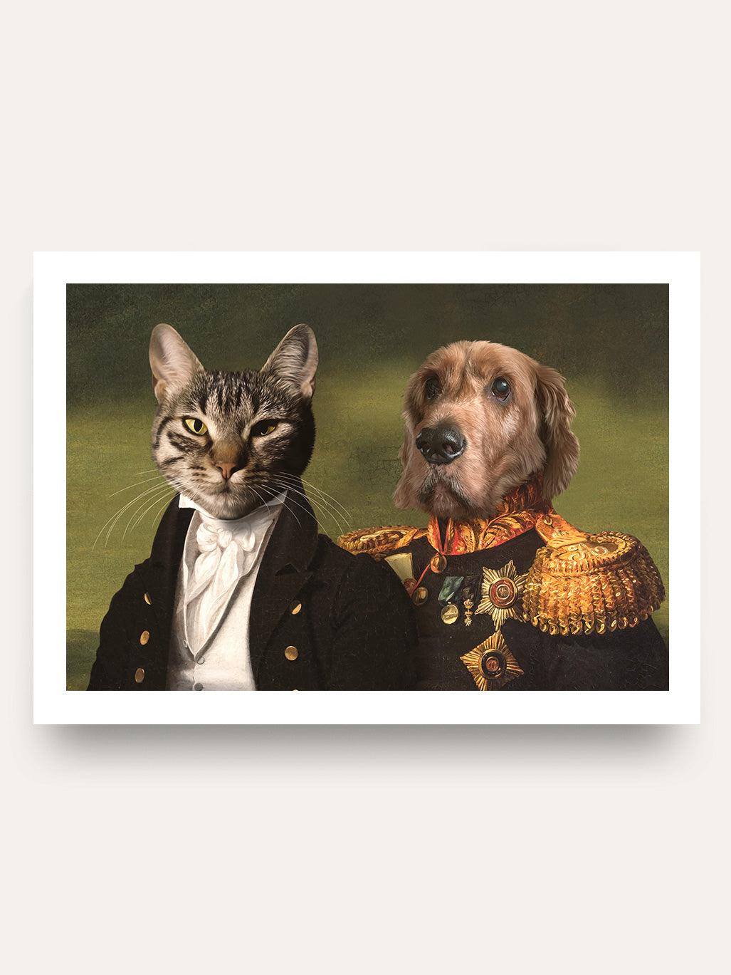 The General & The Baron – Custom Vintage Pet Portrait - Purr & Mutt