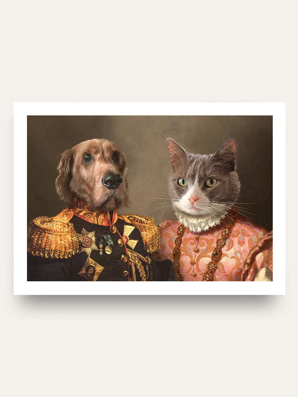 The General & The Duchess – Custom Vintage Pet Portrait - Purr & Mutt