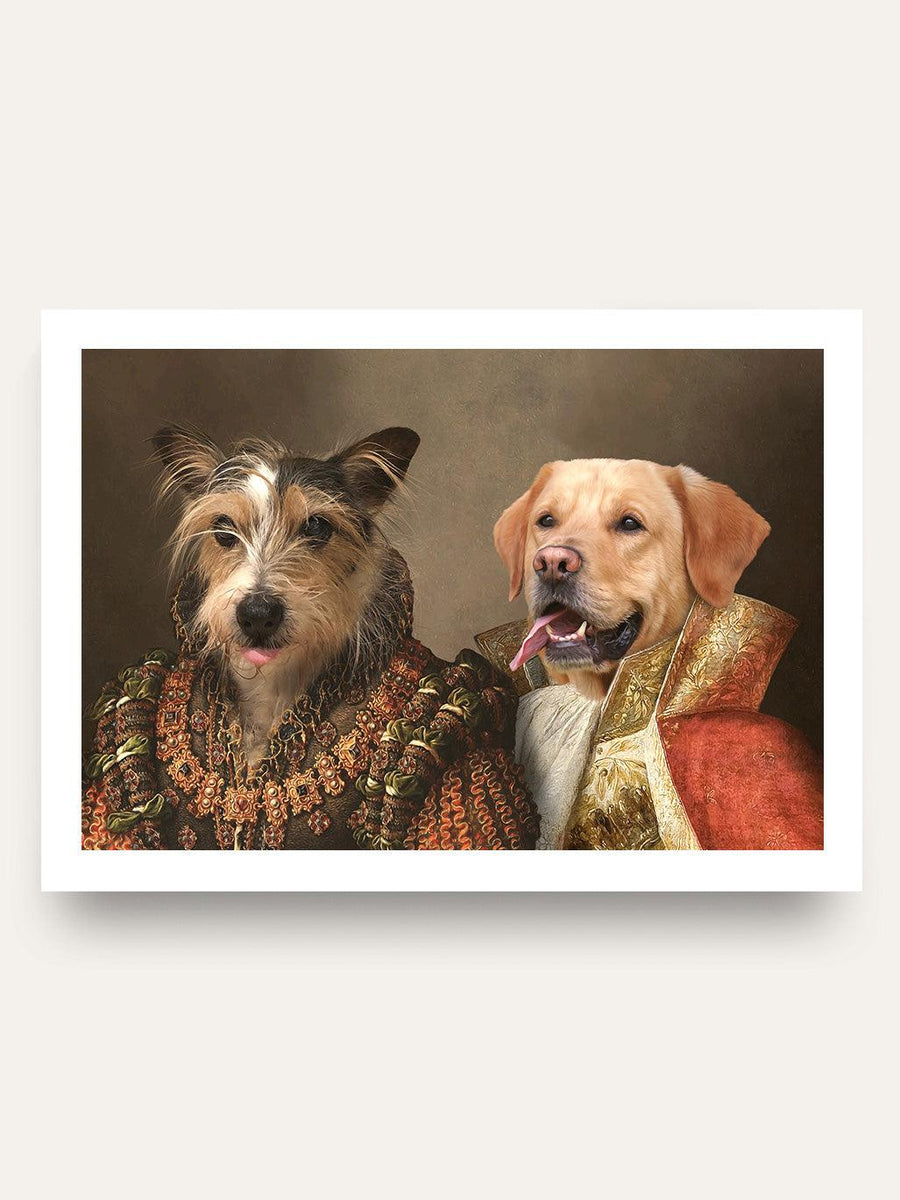 The King & Queen – Custom Vintage Pet Portrait - Purr & Mutt