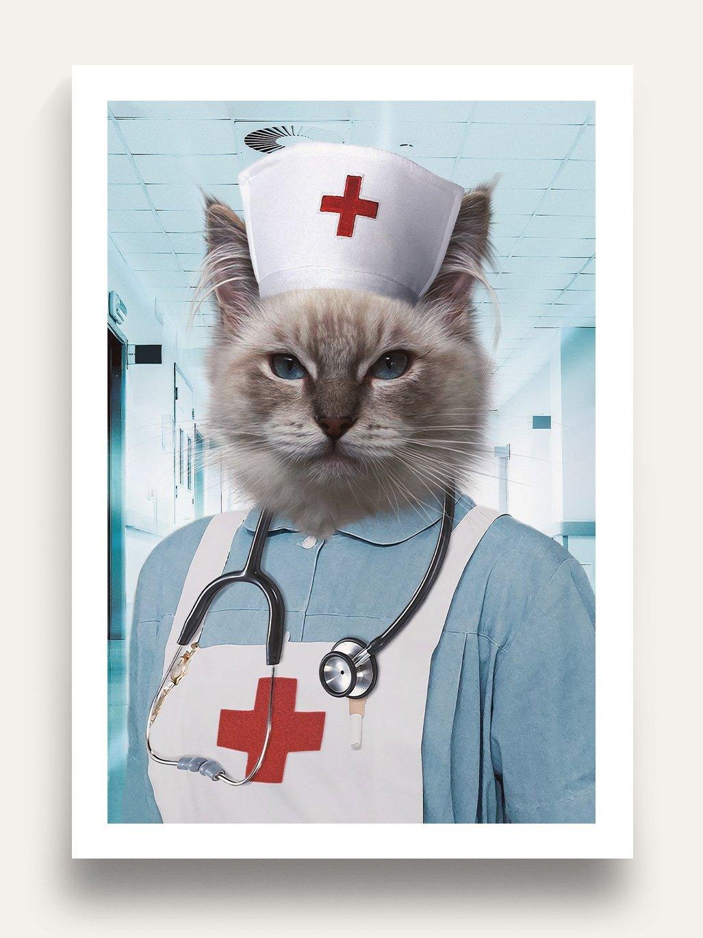 The Nurse - Custom Pet Portrait - Purr & Mutt