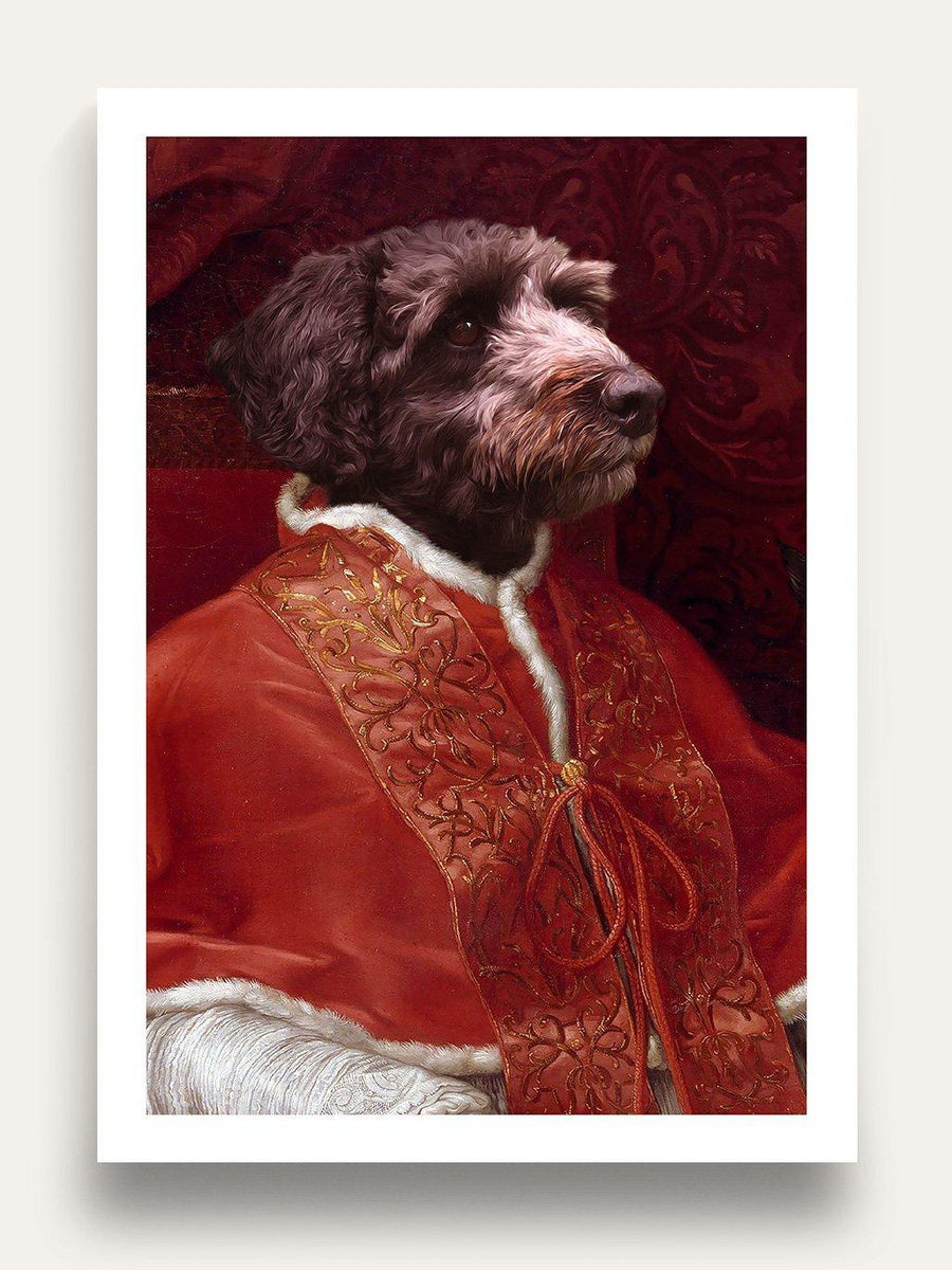 The Pope - Custom Vintage Pet Portrait - Purr & Mutt