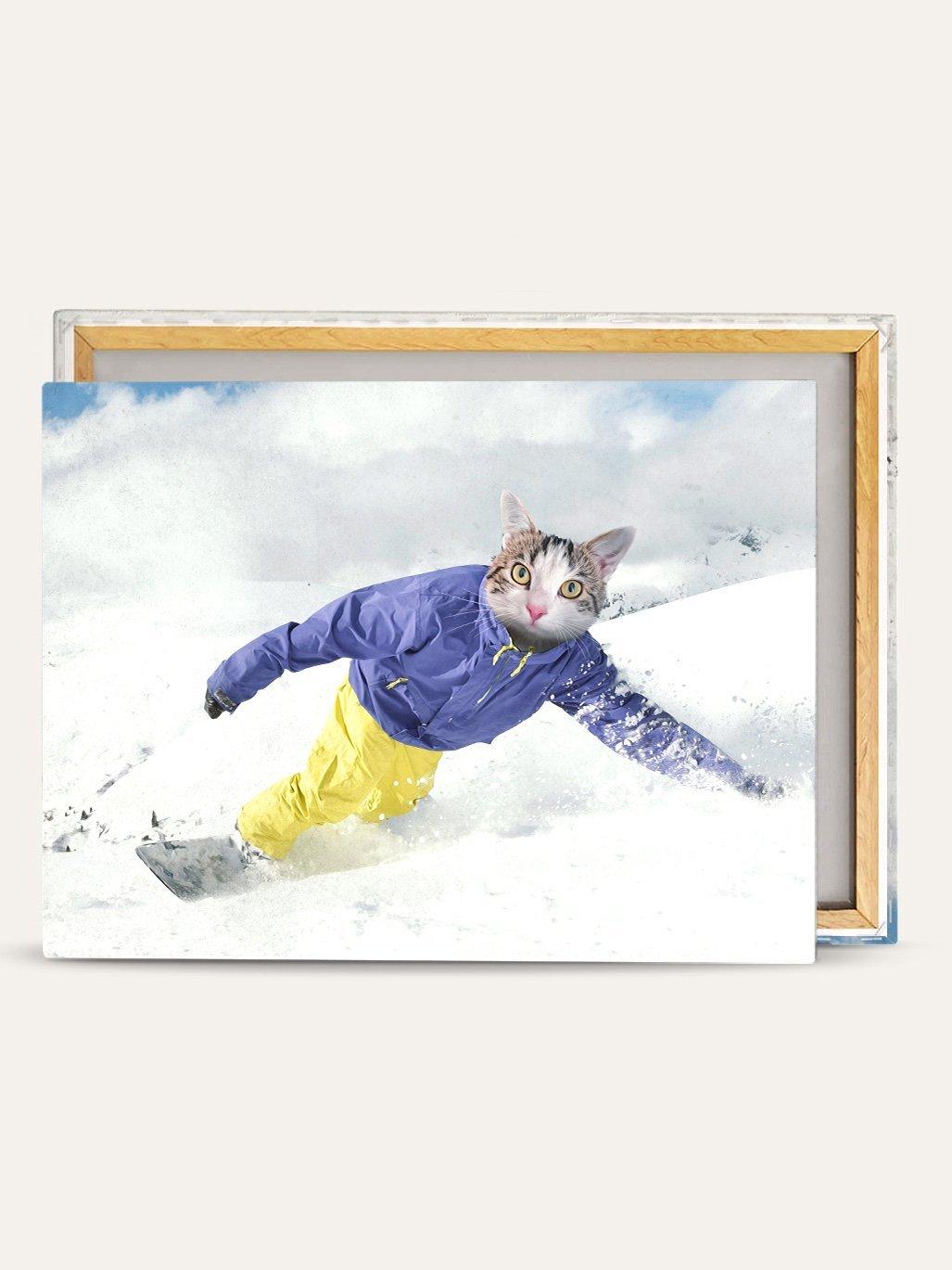 The Snowboarder – Custom Pet Canvas - Purr & Mutt