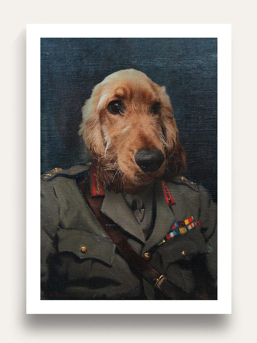 The Soldier - Custom Vintage Pet Portrait - Purr & Mutt