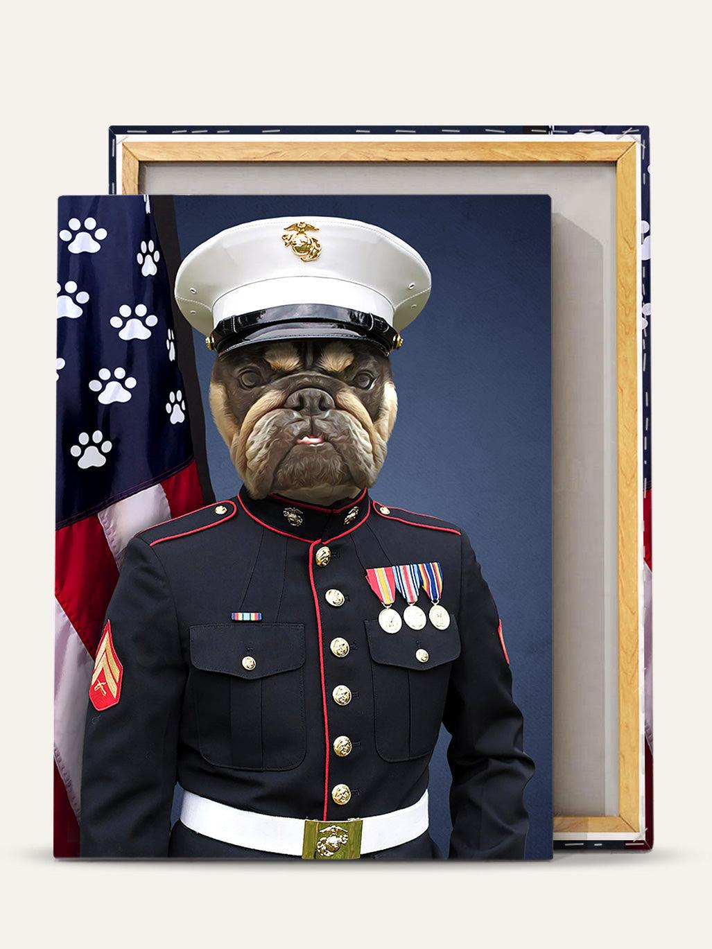 The US Marine - Custom Pet Canvas - Purr & Mutt