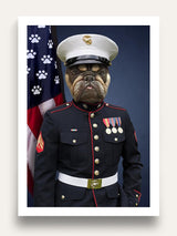 The US Marine - Custom Pet Portrait - Purr & Mutt