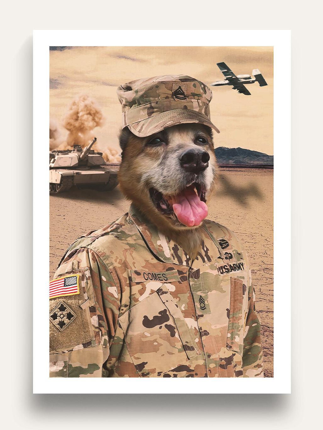 The US Soldier - Custom Pet Portrait - Purr & Mutt